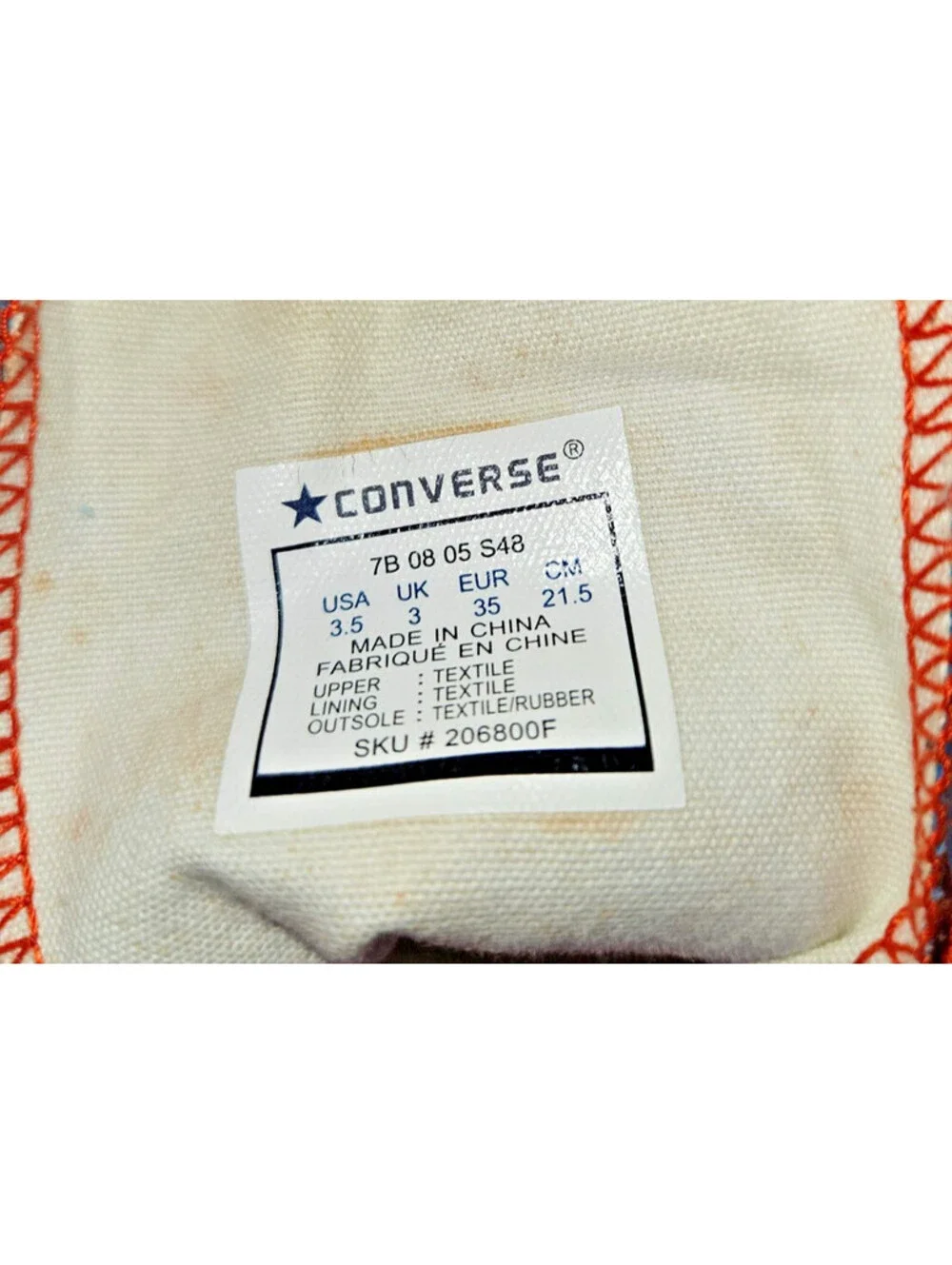 Converse Chuck Taylor Retro All-Star Canvas High-Tops Size 3.5
